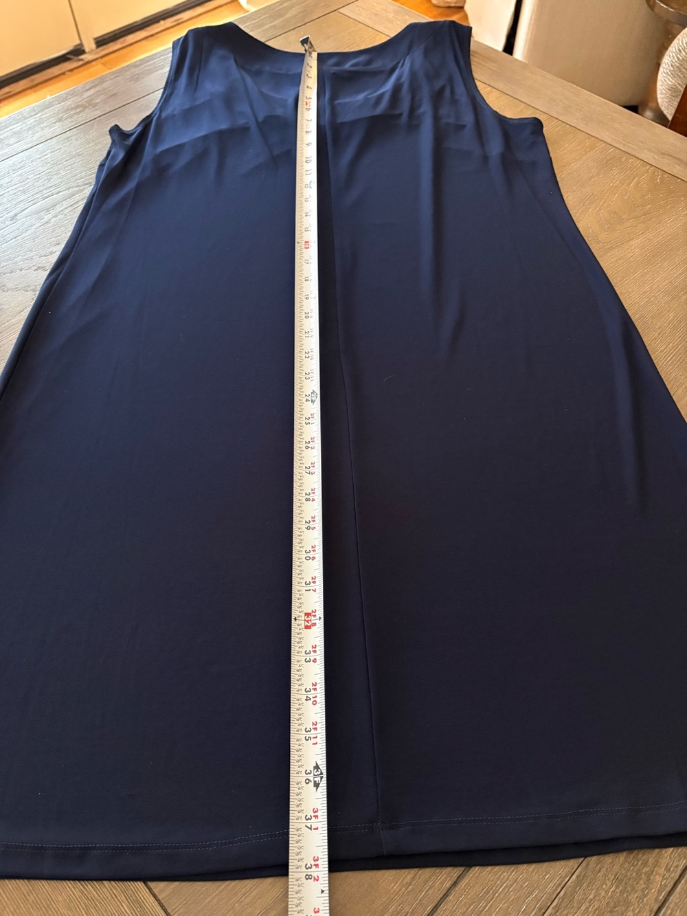 Elegant R&M Richards Navy 2 Piece Dress with Beaded & Rhinestone Jewel Neckline - Picture 10 of 16